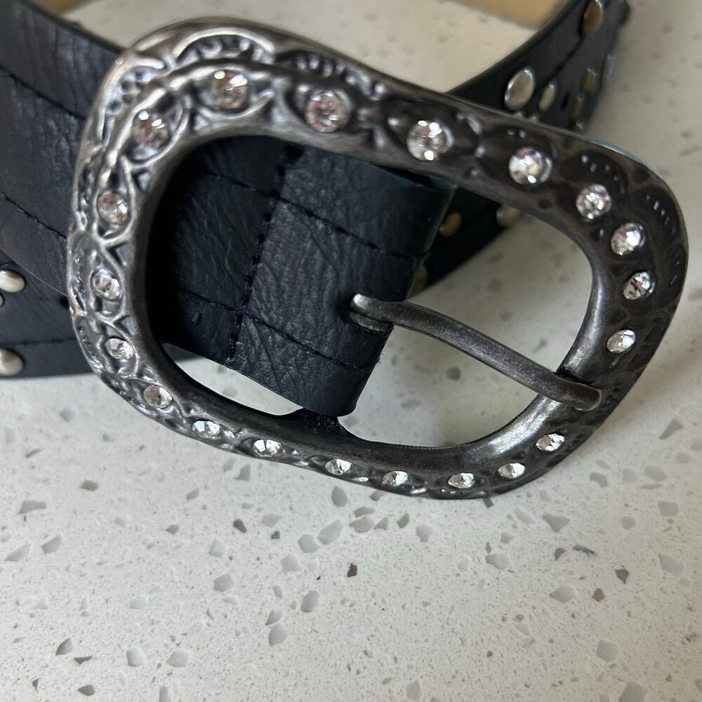 Western Black Bling Belt - Picture 4 of 8